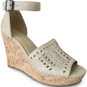 MARC FISHER Batini Beige Wedge Sandal